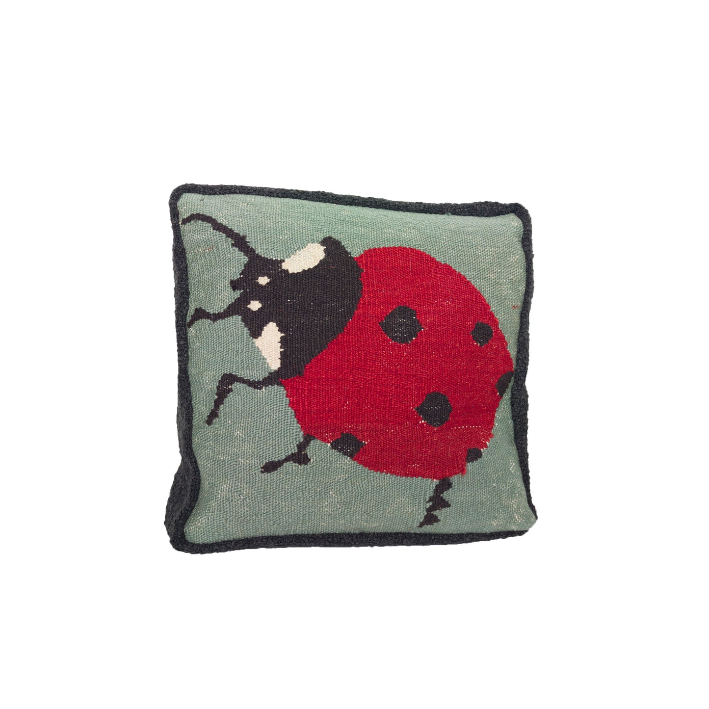 Ladybug Handwoven Throw Pillow